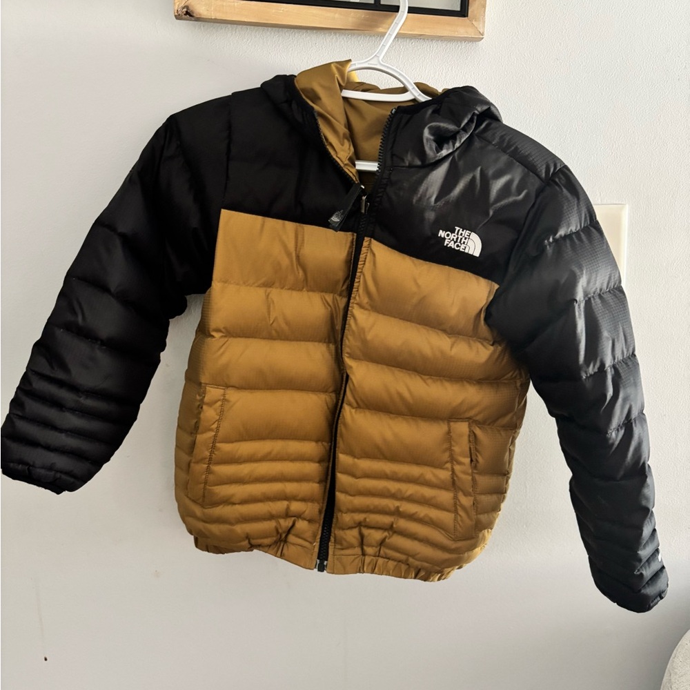 The North Face Kids Two-Tone Black and Mustard Puffer Jacket